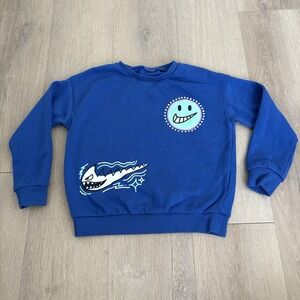 Nike Kids Pullover Sweatshirt Size Unknown Blue White Teal Cotton Blend Casual